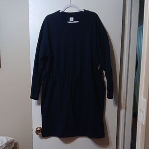 Navy Blue Long Sleeve Dress